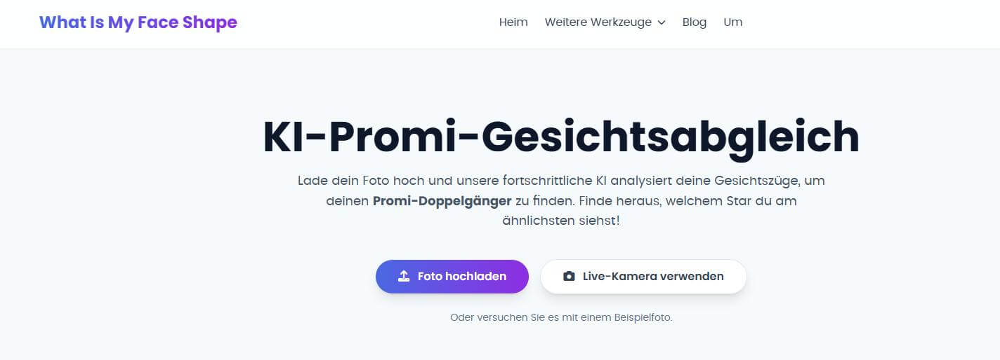 Bildschirm von What is my face shape