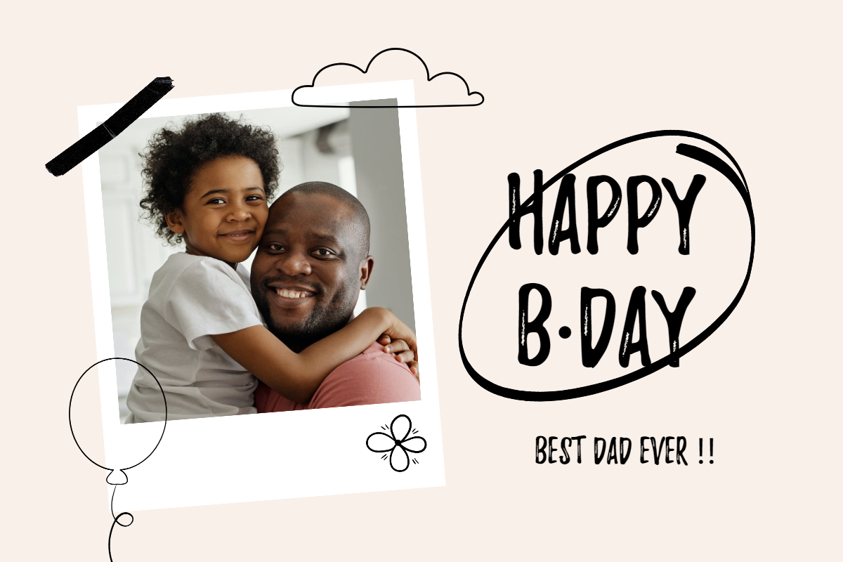 White Happy Birthday Card for Dad