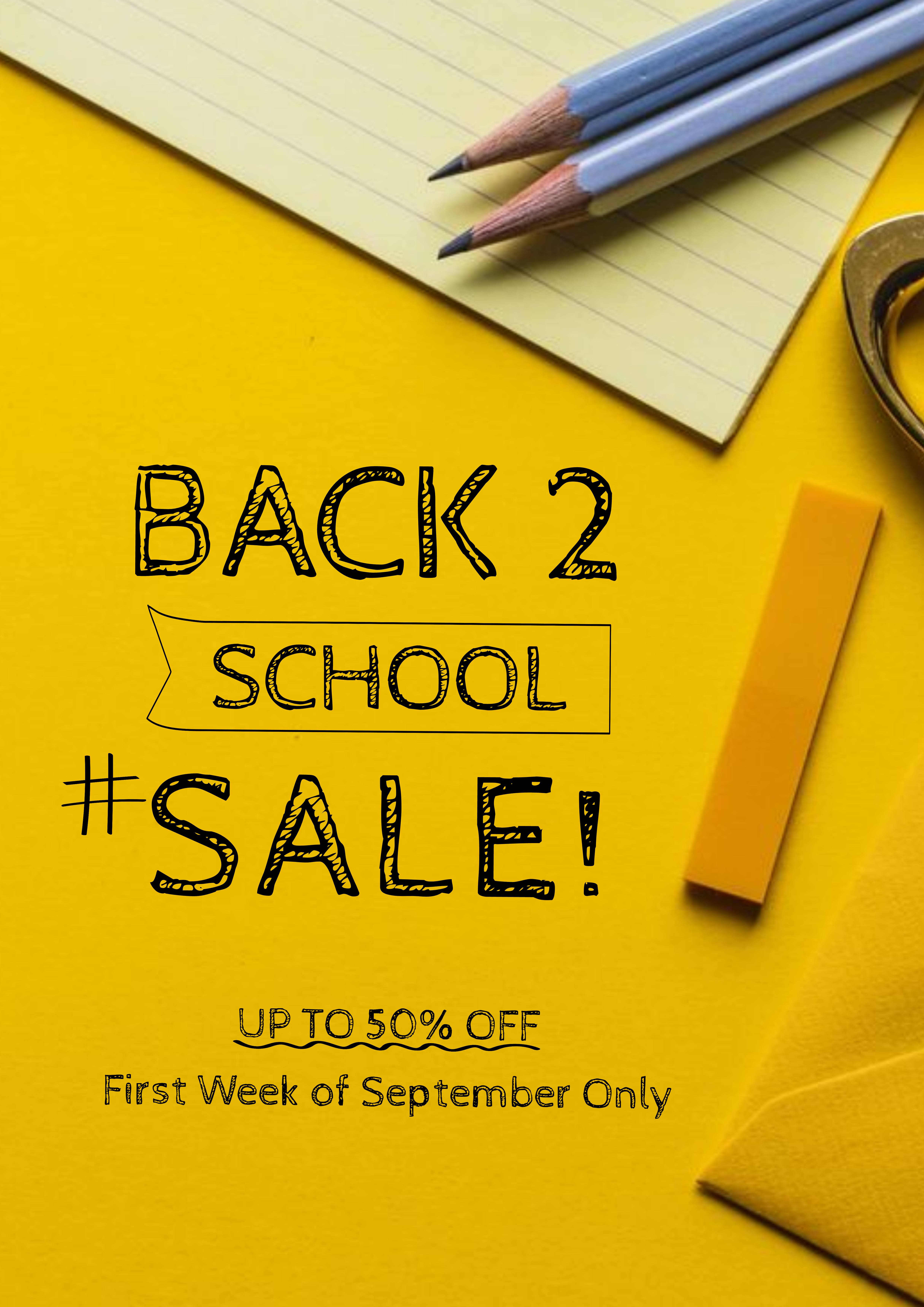 Yellow Back To School Sale template