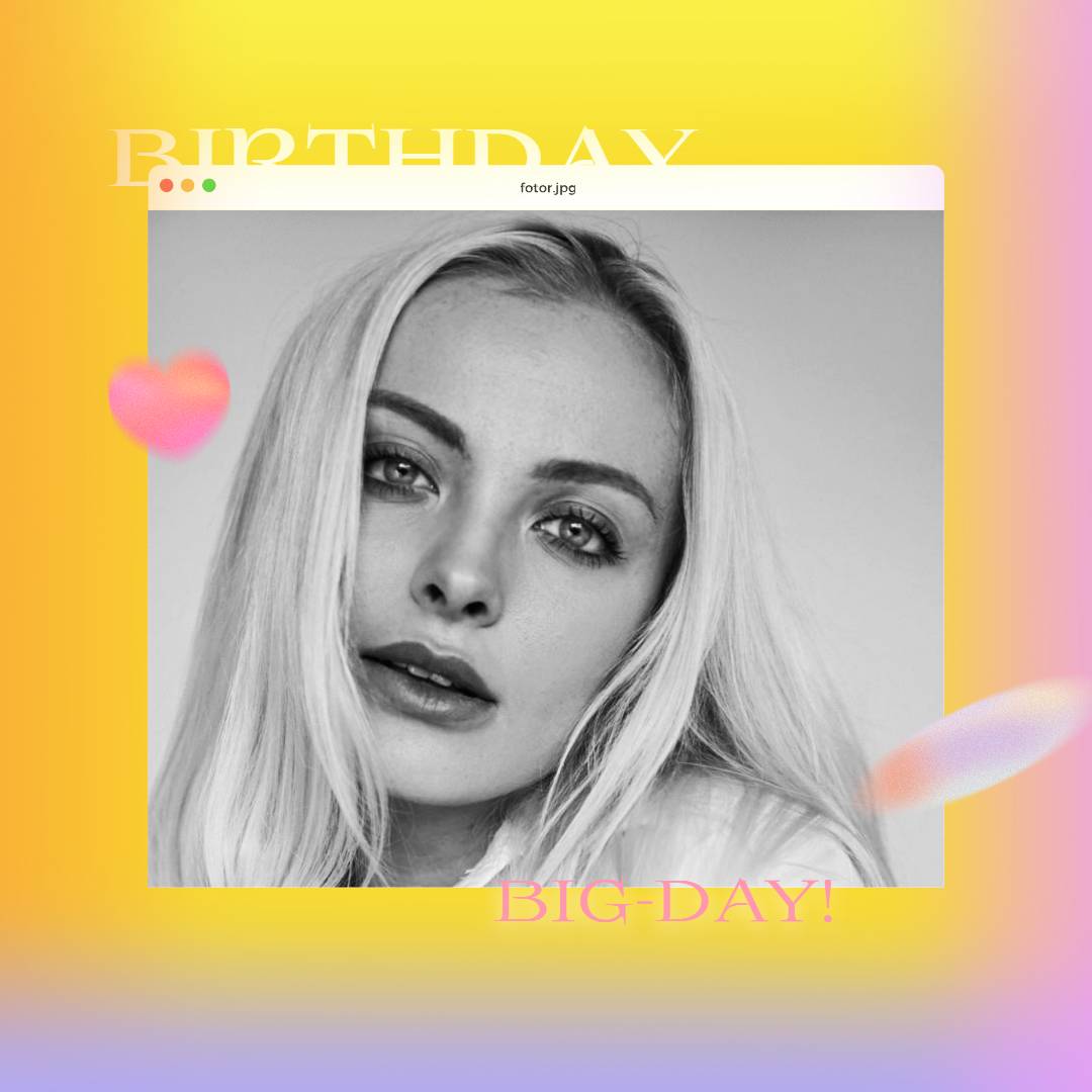 Yellow Gradient Modern Birthday Greeting