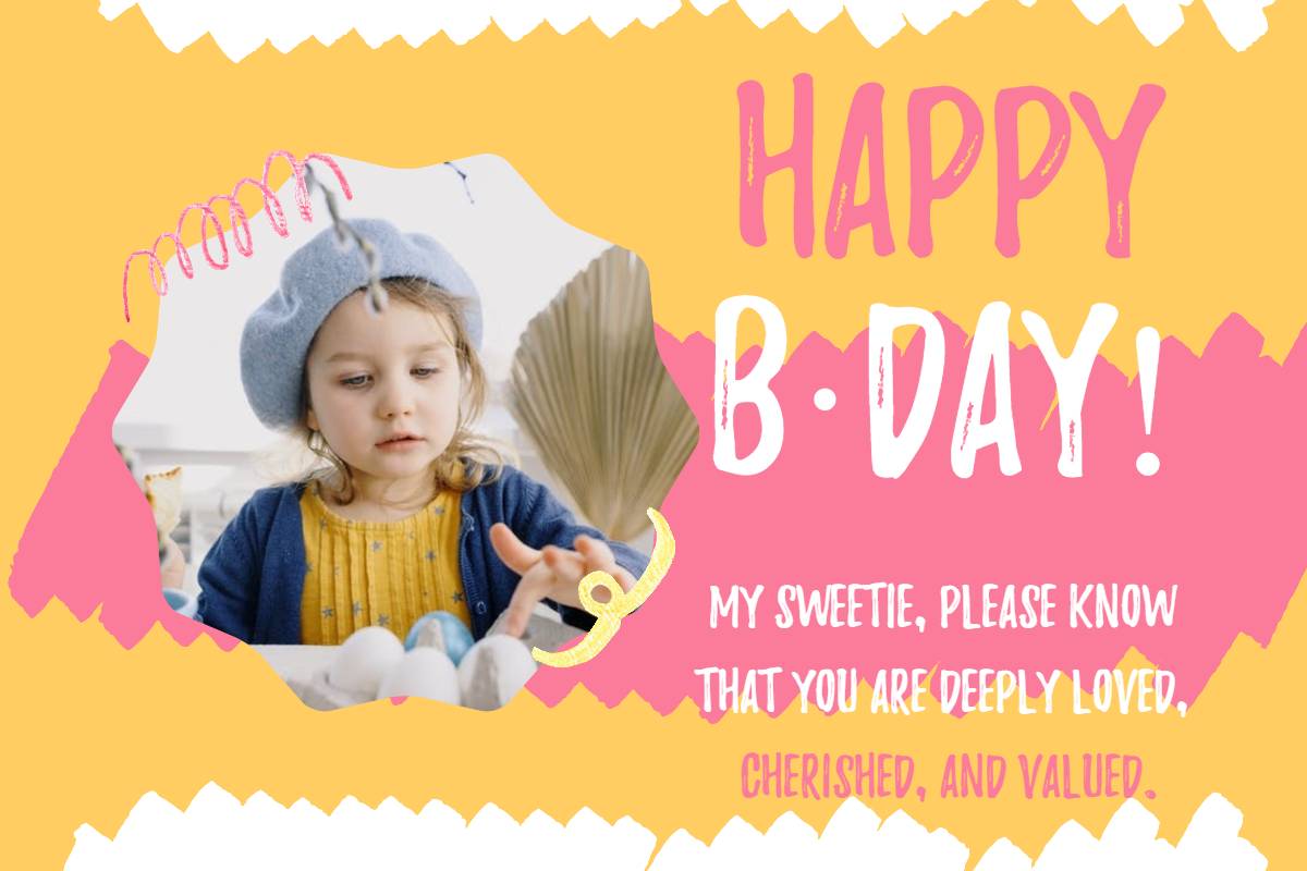 Yellow Happy Birthday Card