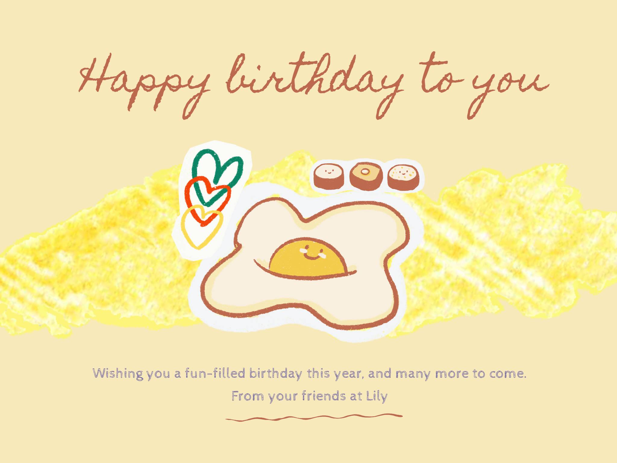 light yellow birthday card template