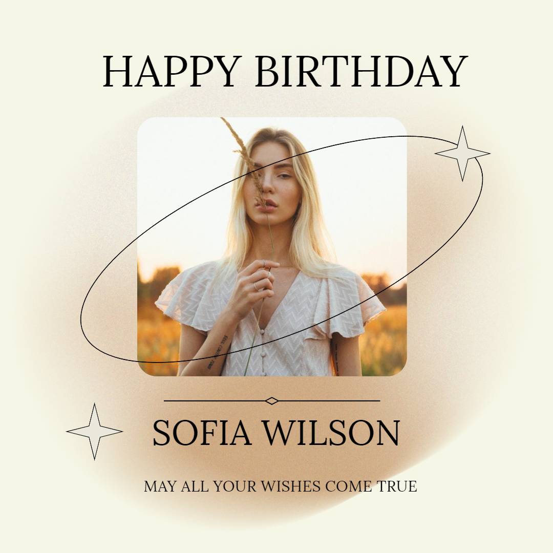 yellow birthday wish for sofia
