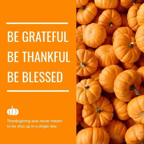 Yellow Happy Thanksgiving Gratitude Instagram Post Template