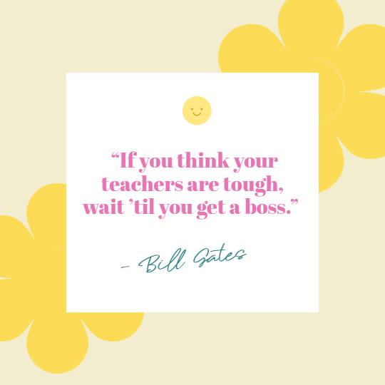 Yellow Simple Education Quote