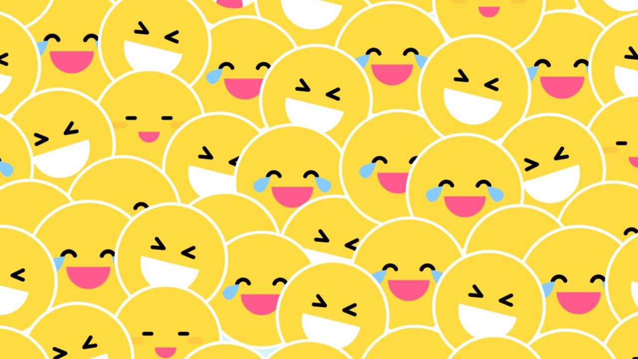 Yellow cute Emoji Zoom background by Fotor