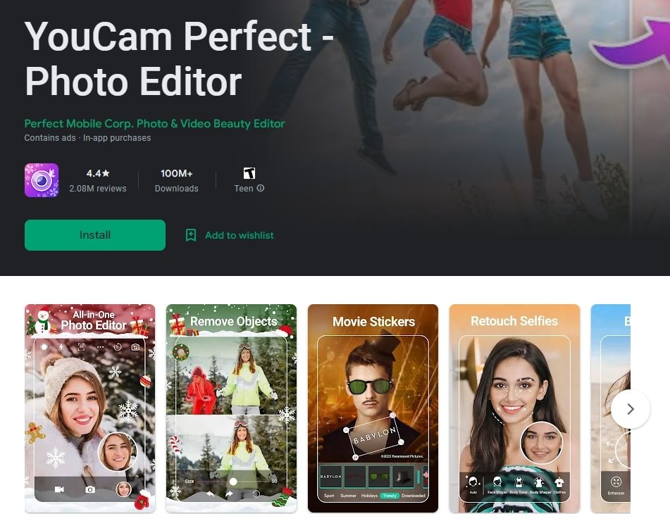 Youcam app on google play