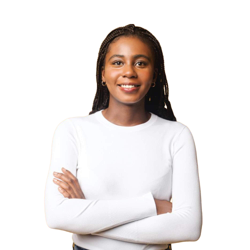 a black woman portrait with a white background