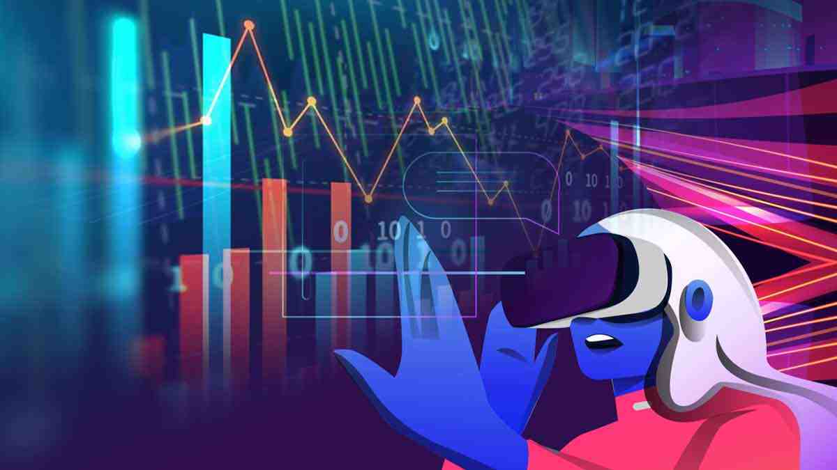 a cartoon female doing metaverse stocks