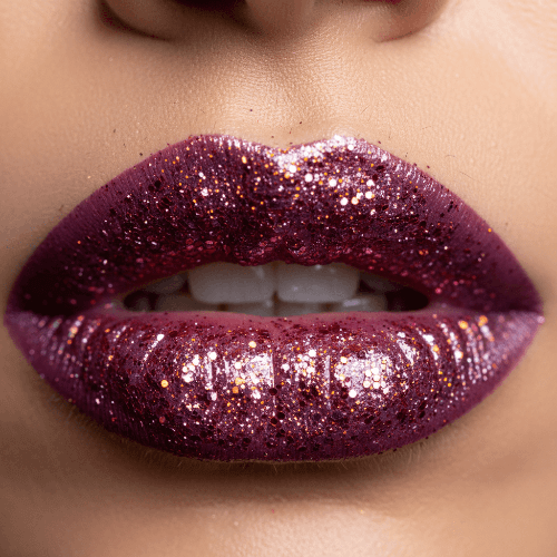 a close up image of glitter bomb lips