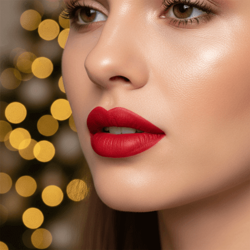 a close up eye with velvet green emerald makeup