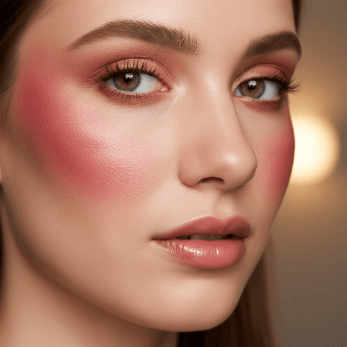 a girl with statement blush