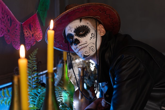 a man with halloween zombie makeup