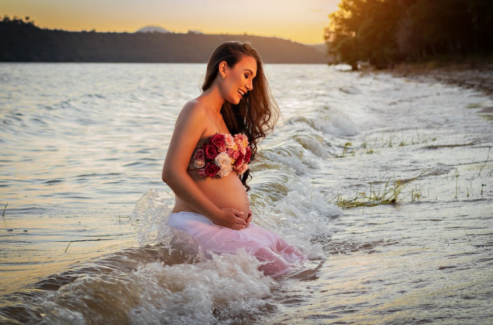 Maternity floral bra sets  Couple pregnancy photoshoot, Pregnancy  photoshoot, Pregnancy shoot