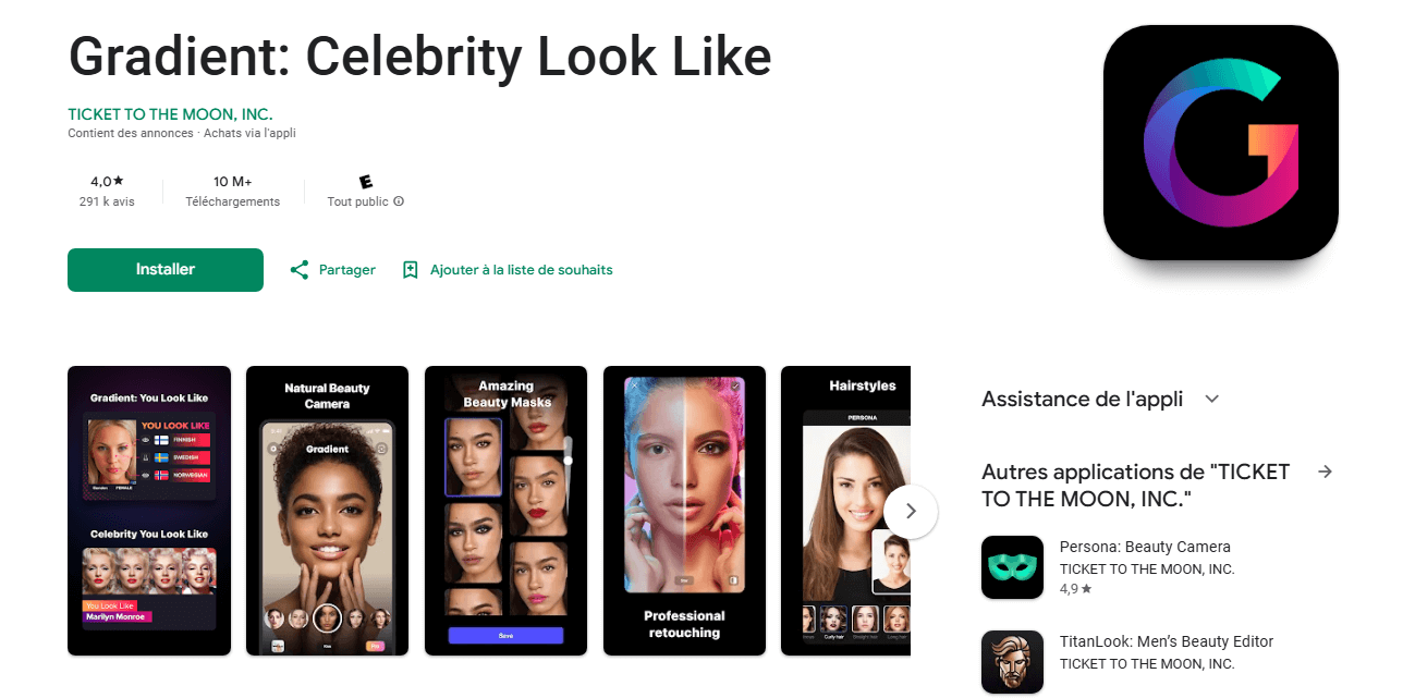 a quelle star je ressemble avec gradient
