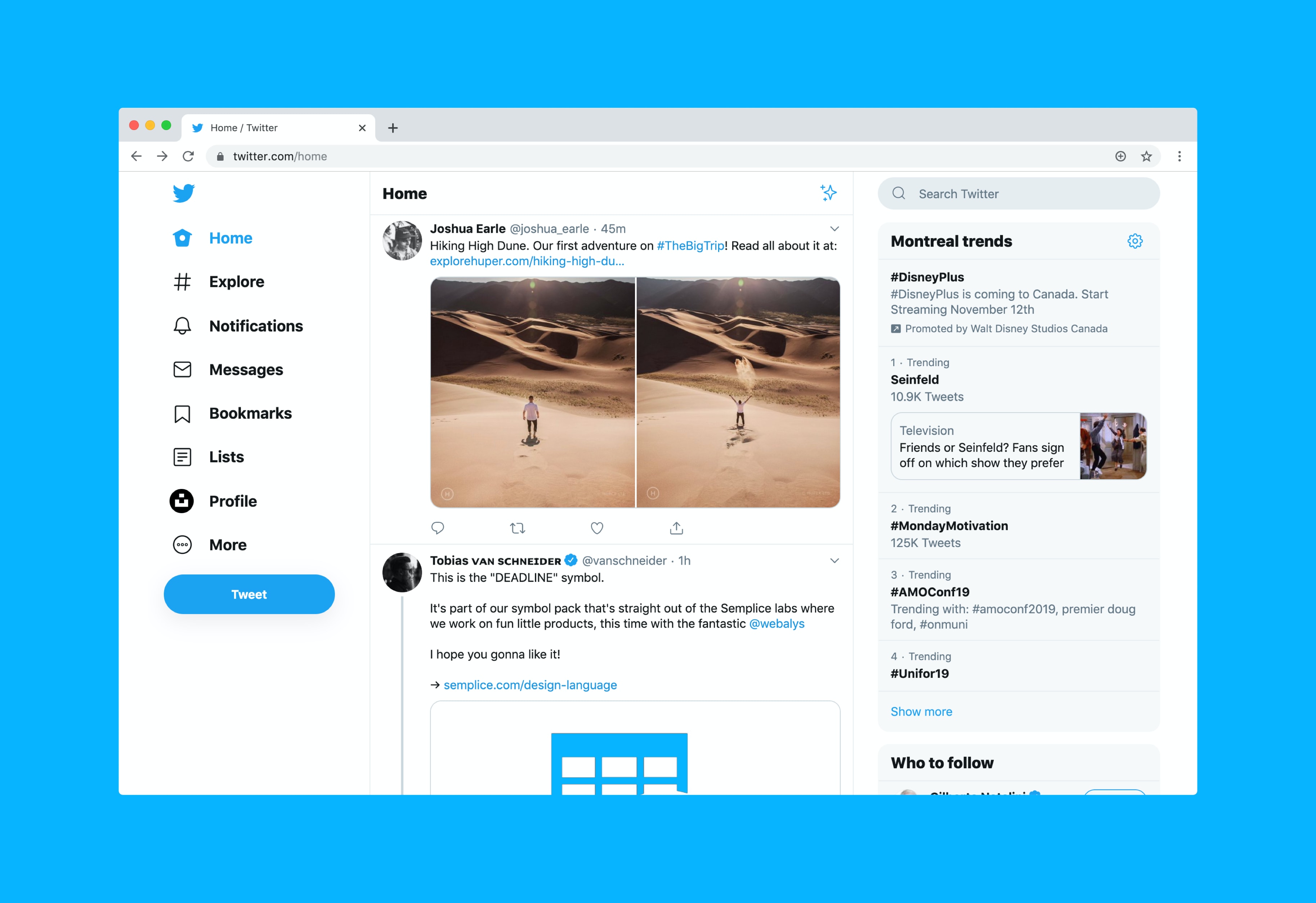 a screenshot of twitter website