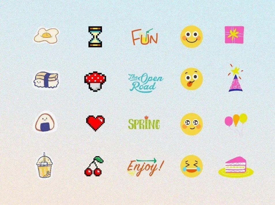 a set of cartoon stickers