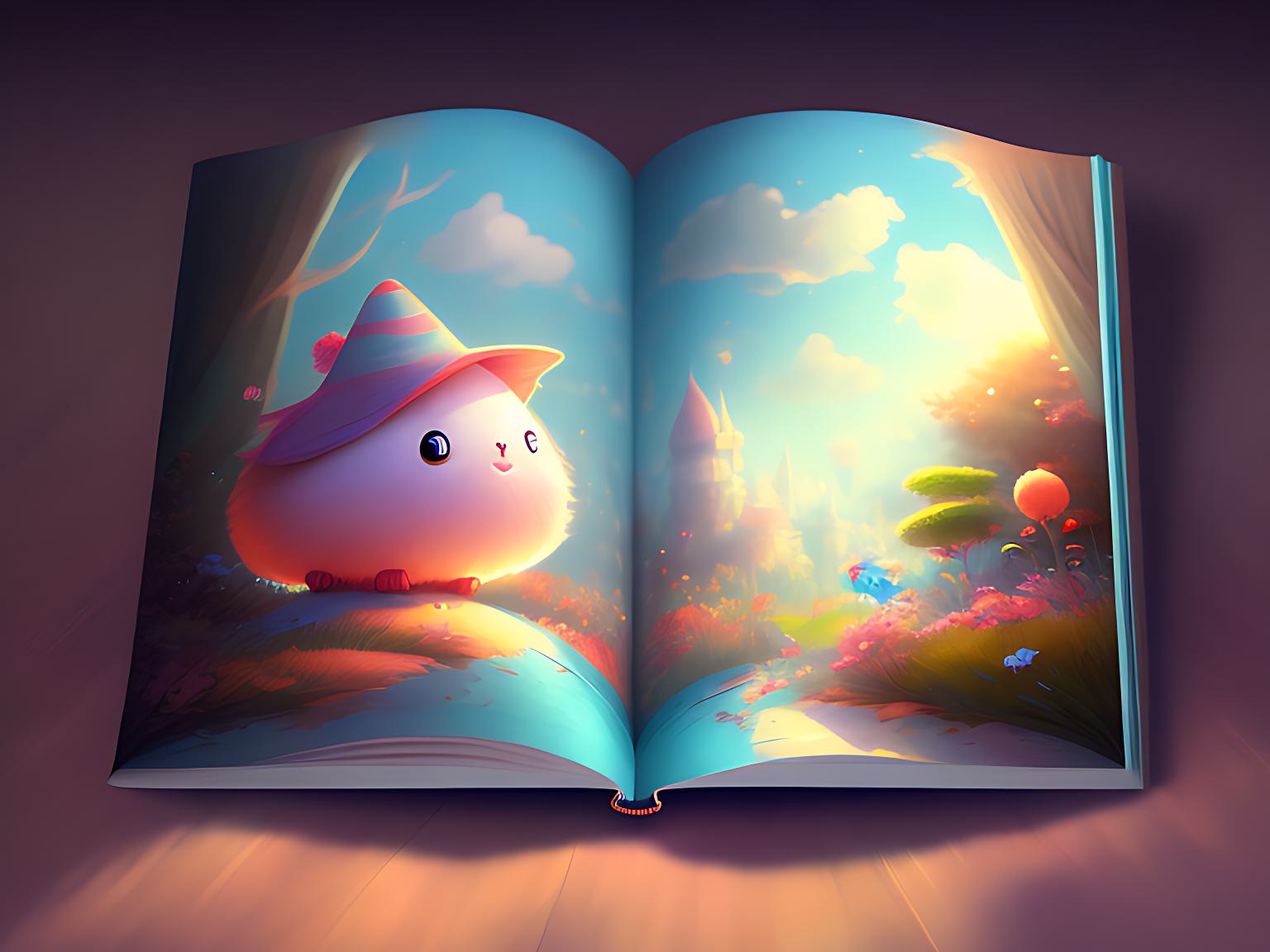 a storybook with beautiful an illustration