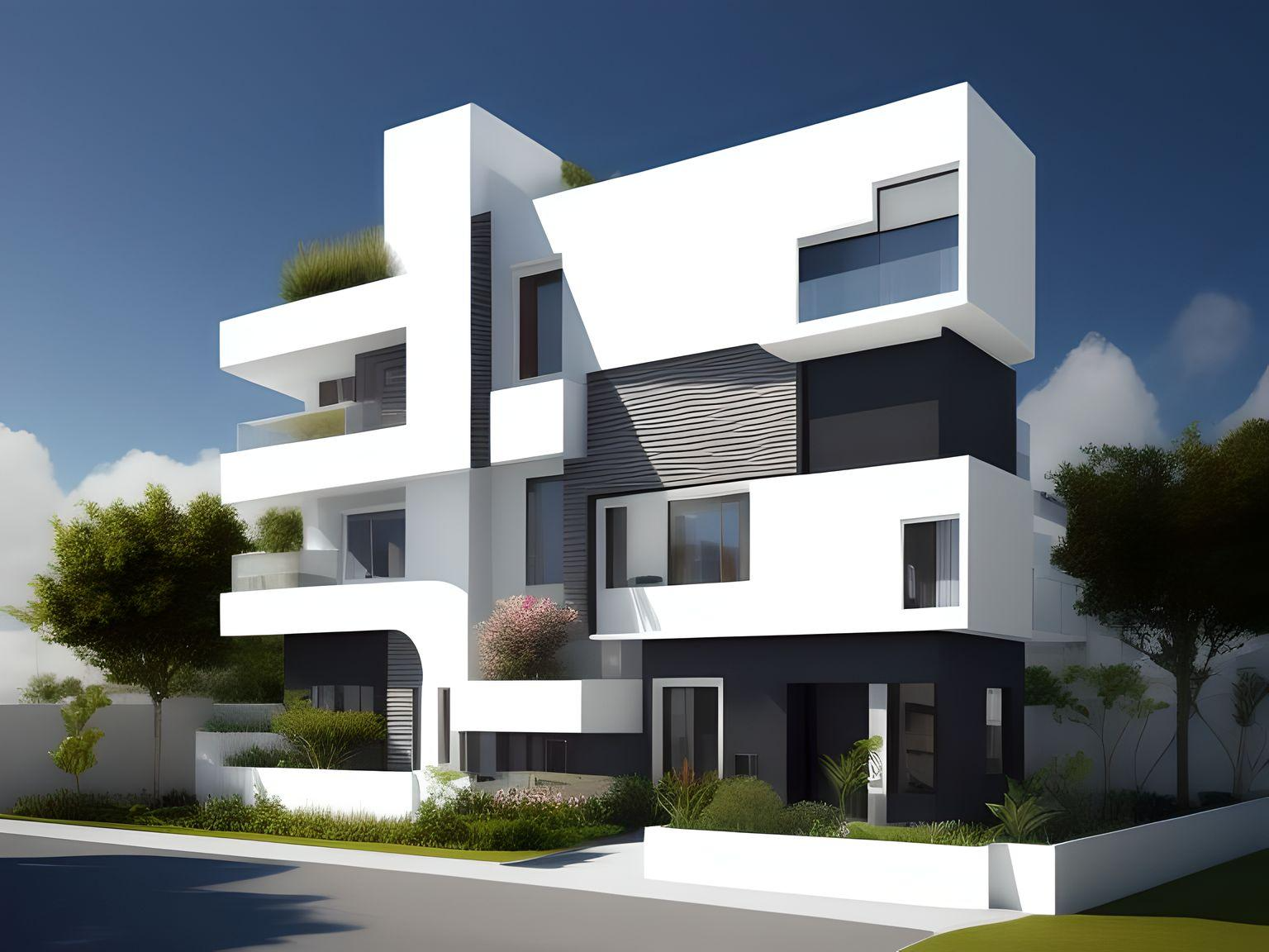 a white modern residential building