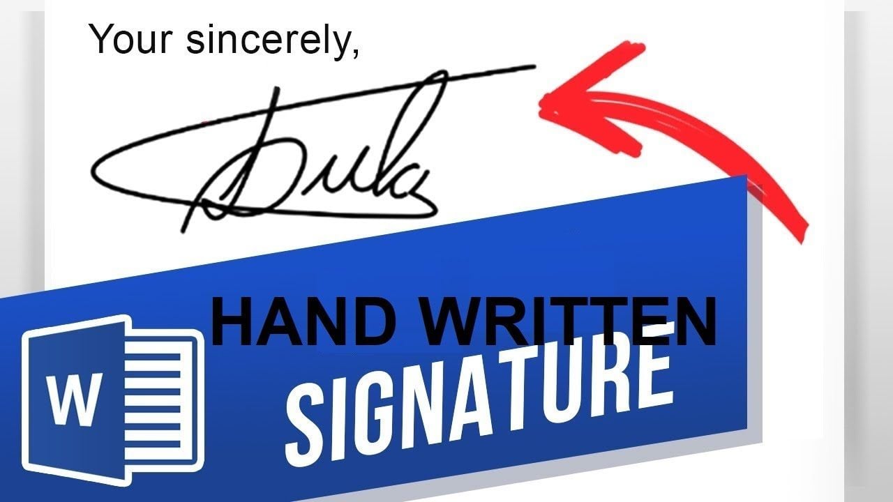 add a handwritten signature in Word document