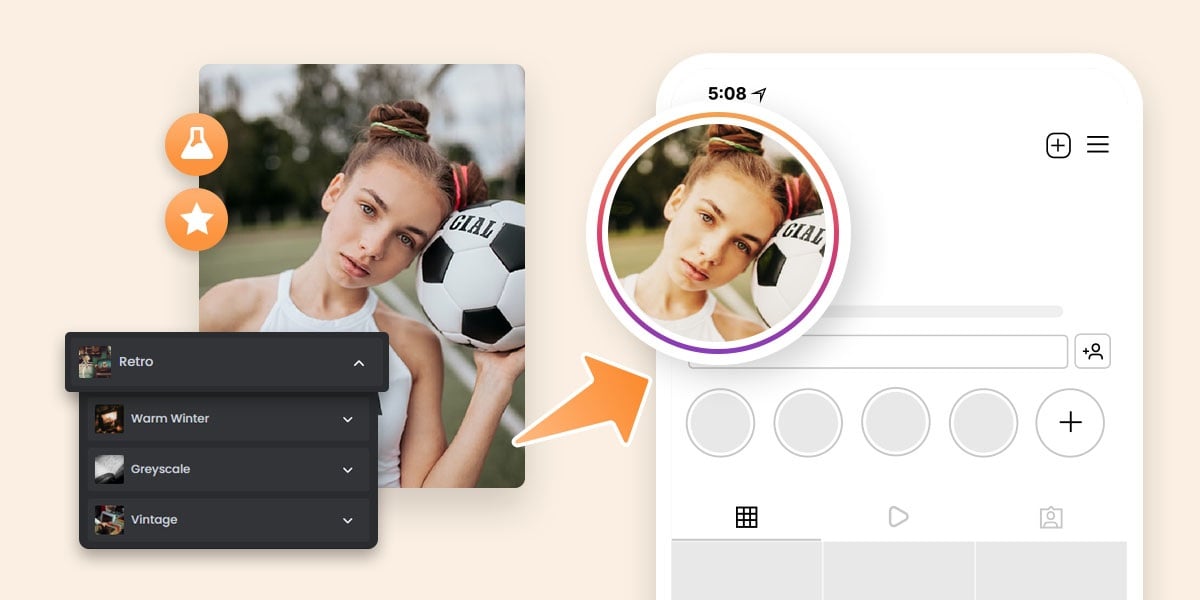 Instagram profile image of girl holding a soccerball