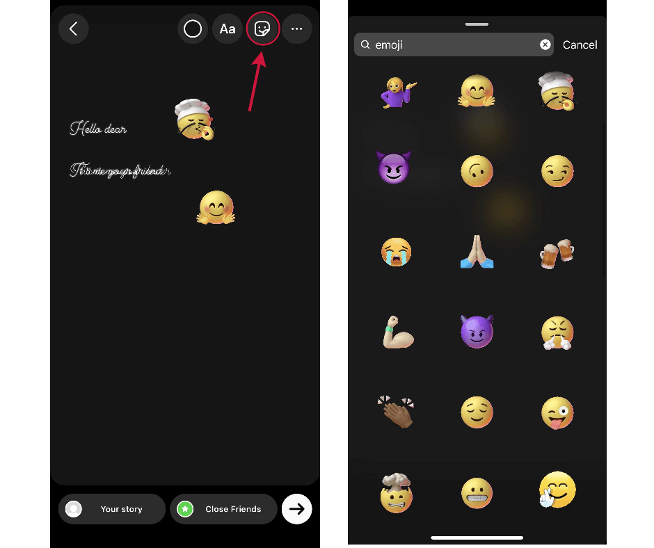 adding emoji to photo iphone