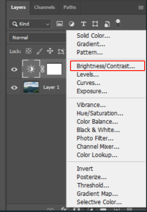 adjust the image brightness and contrast in photoshop