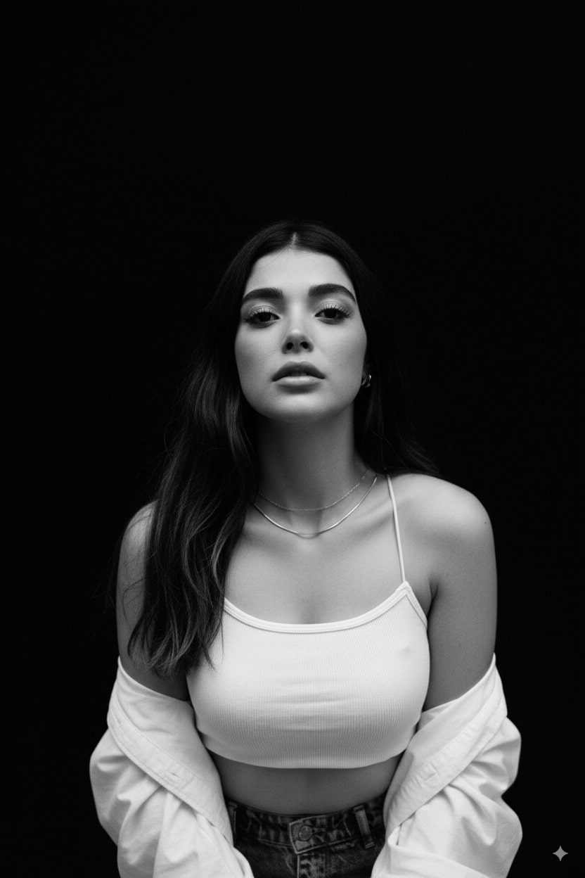 ai bw studio portrait generated image