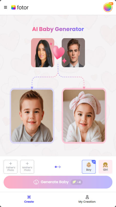 alternative to iphone 16 apple intelligence image features fotor ai baby generator