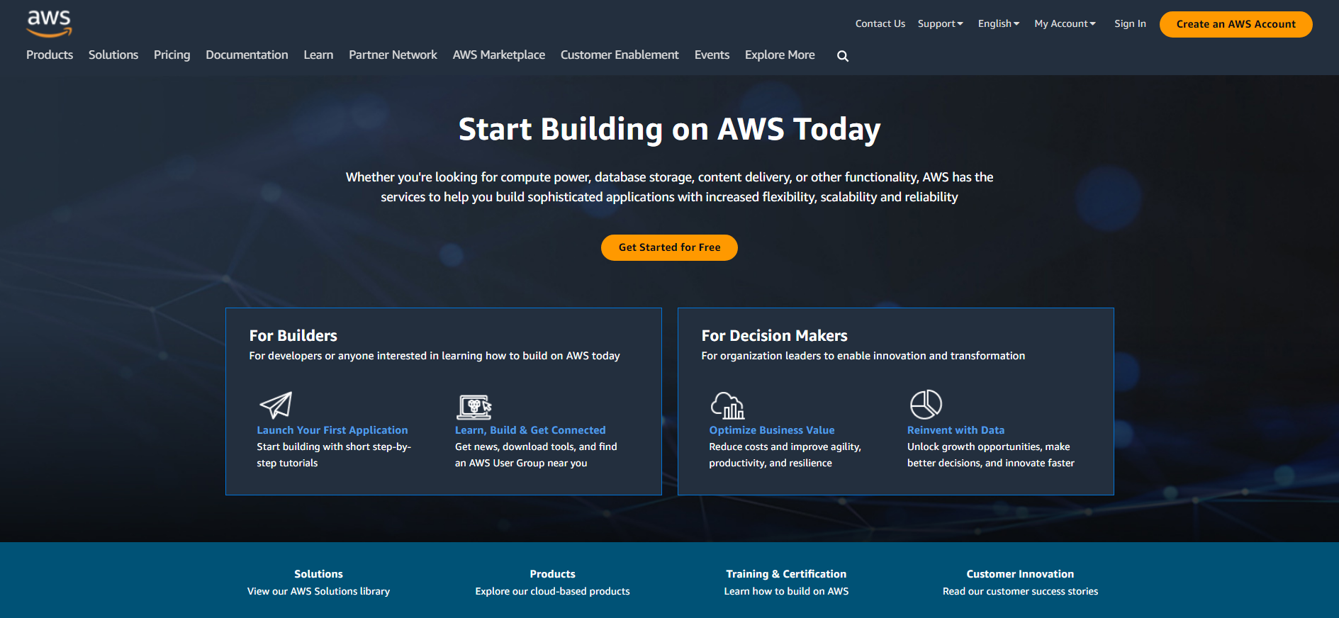 amazon web service ai platform homepage overview