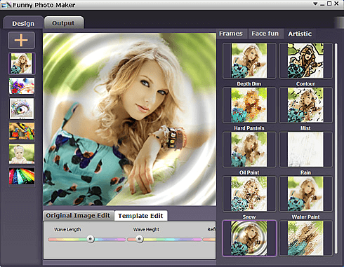 an interface screenshot of funny photo maker