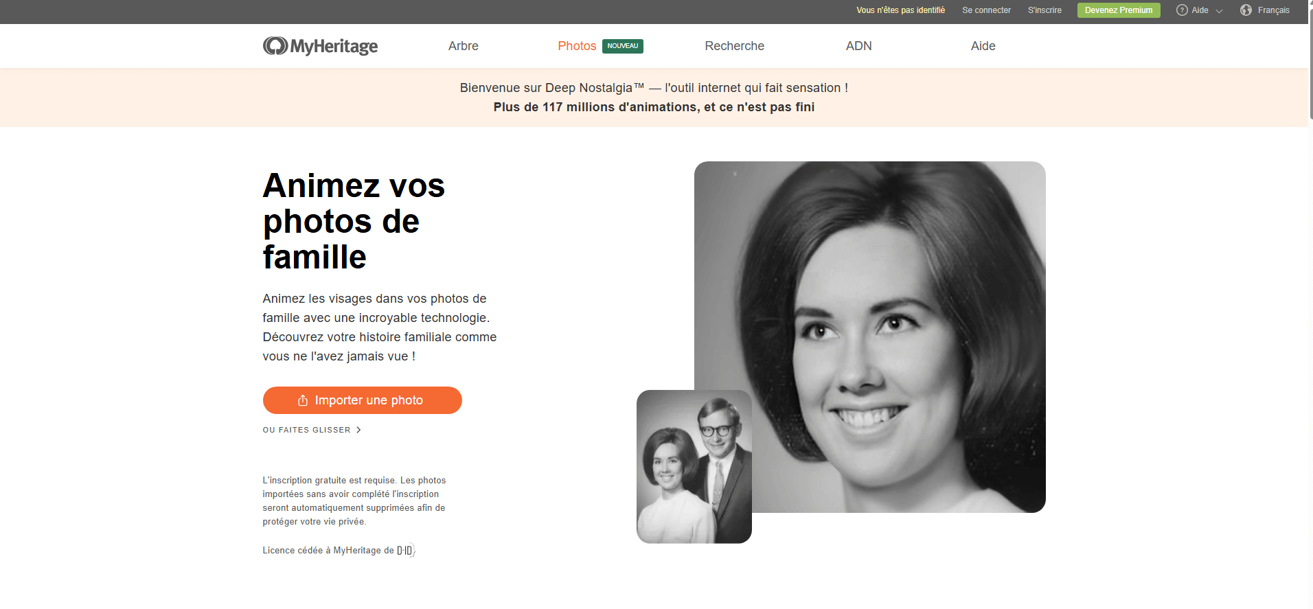 animation photo ancienne gratuite avec myheritage