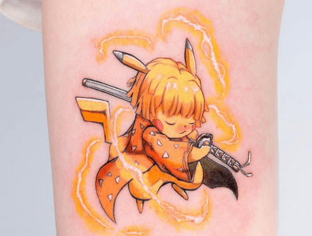 anime arm tattoo cute character
