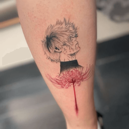 anime leg tattoo