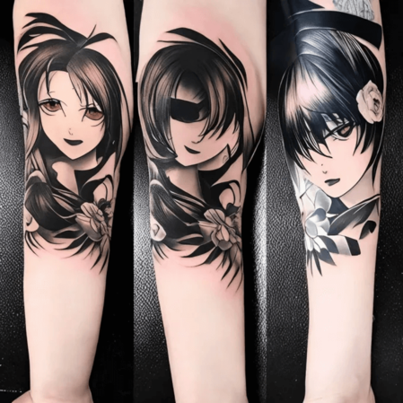 anime sleeve tattoo