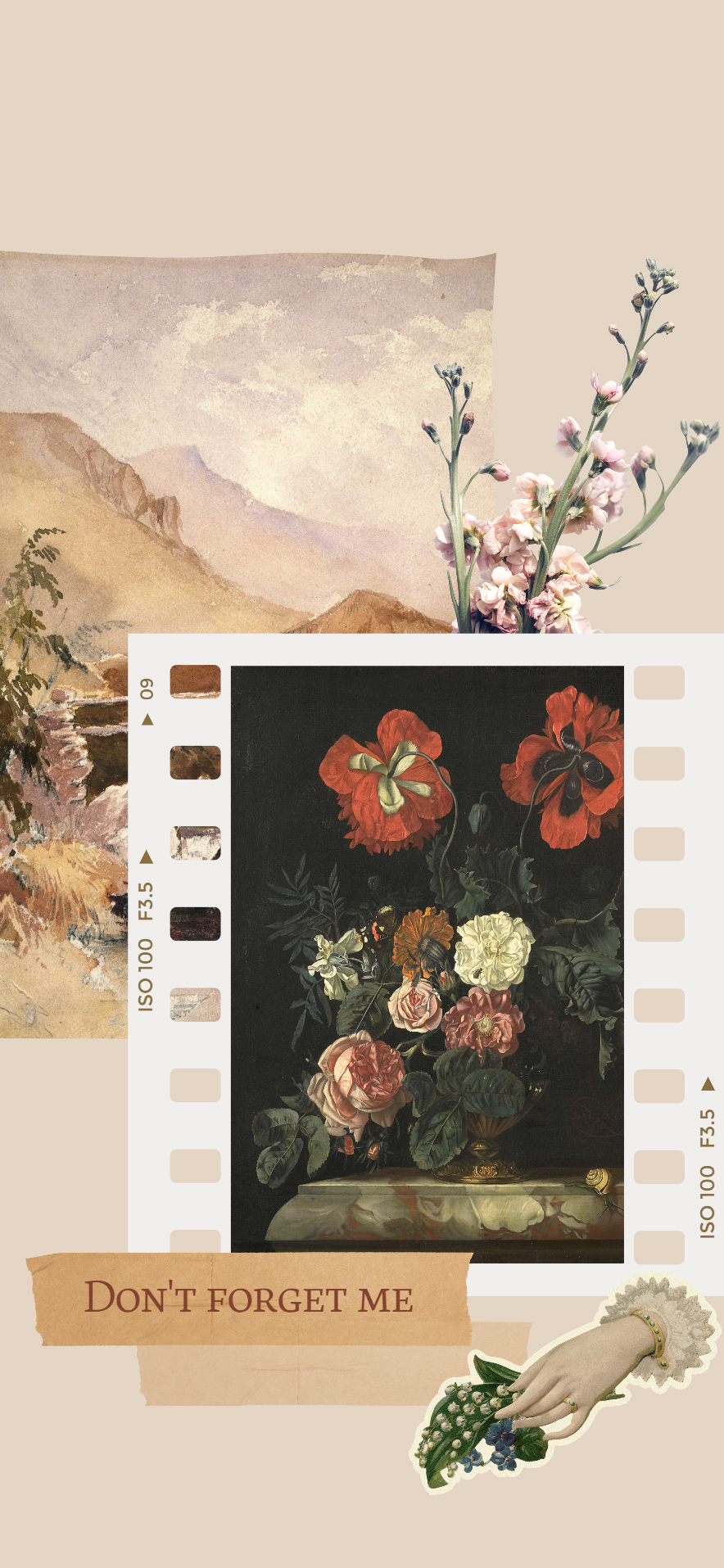 art flower sticker iphone wallpaper