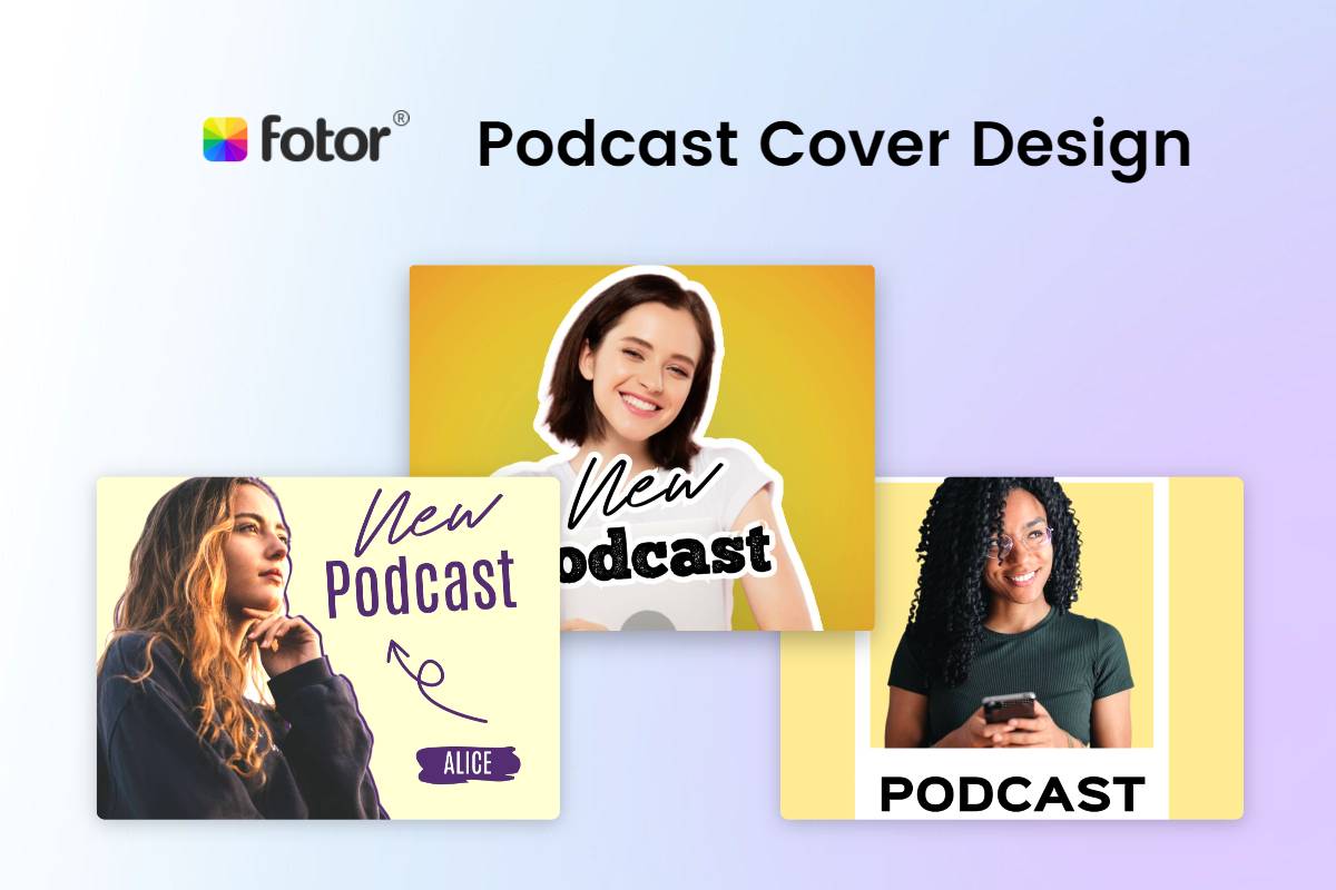 three podcast cover templates