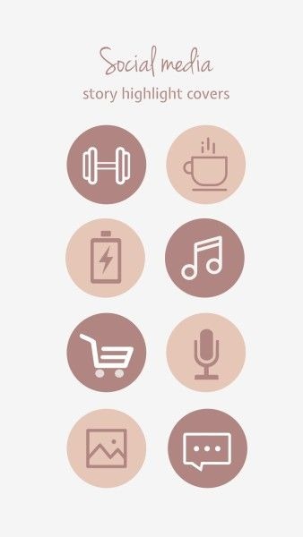Beige And Brown Simple Icons Instagram Highlight Cover