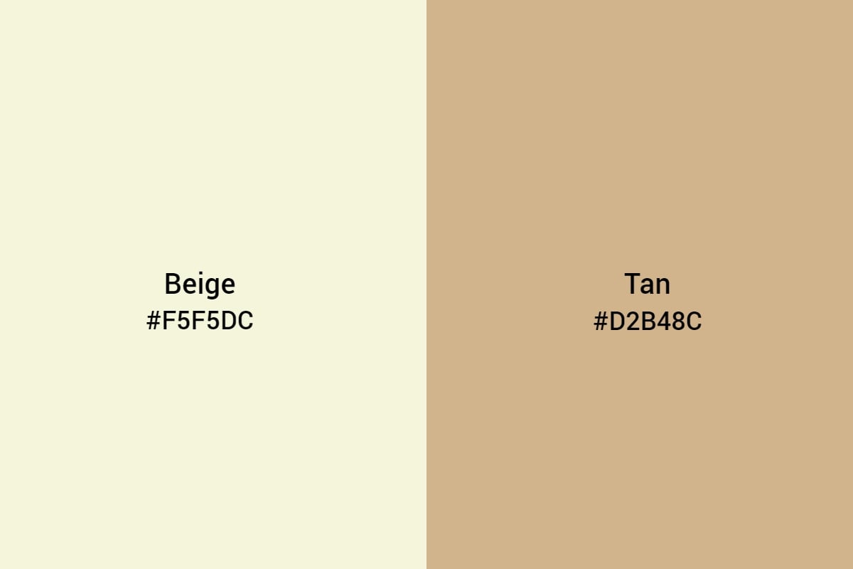 beige color and tan color