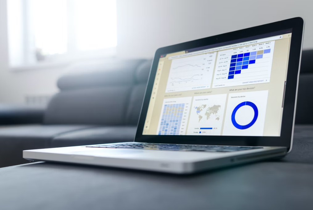 digital marketing analysis on laptop