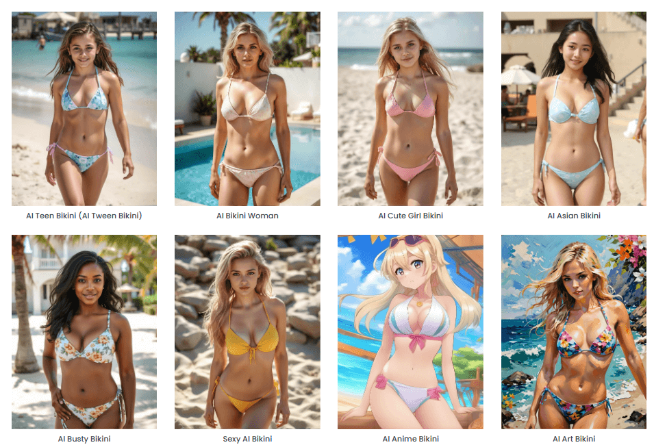 bikini undress IA avec Fotor