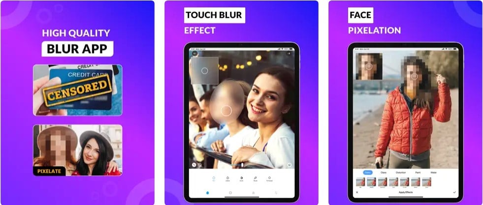 blur photo editor app showcase page