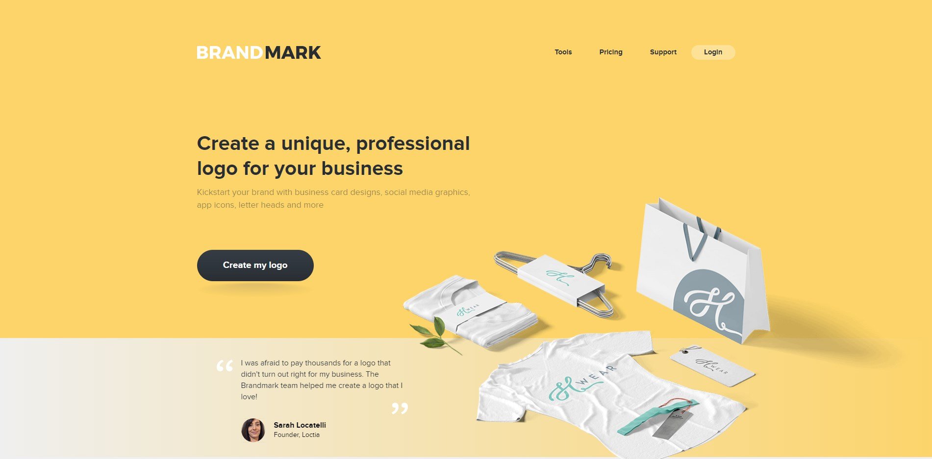 brandmark logo generator homepage