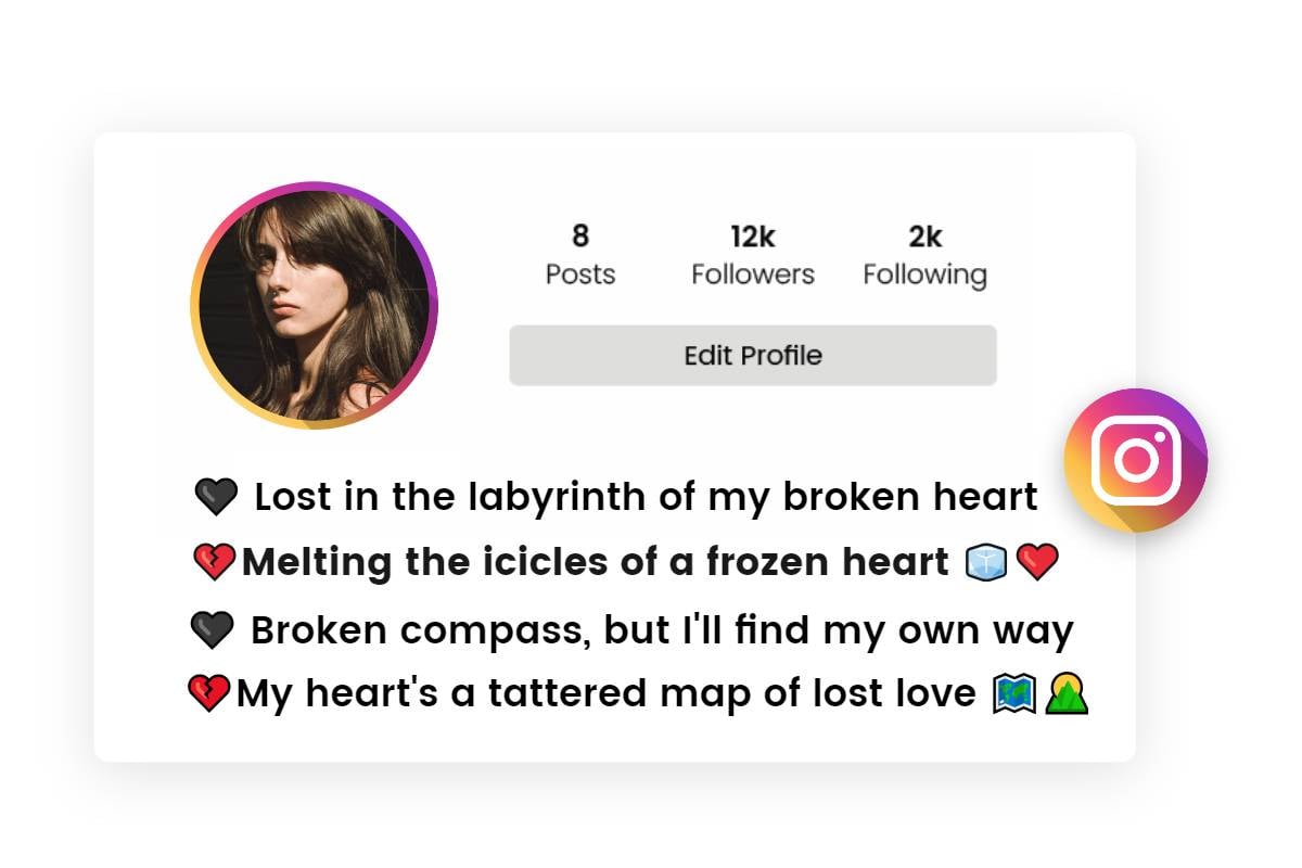 broken heart Bio for instagram