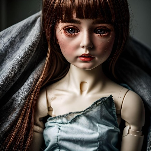 a girl in broken porcelain doll costume