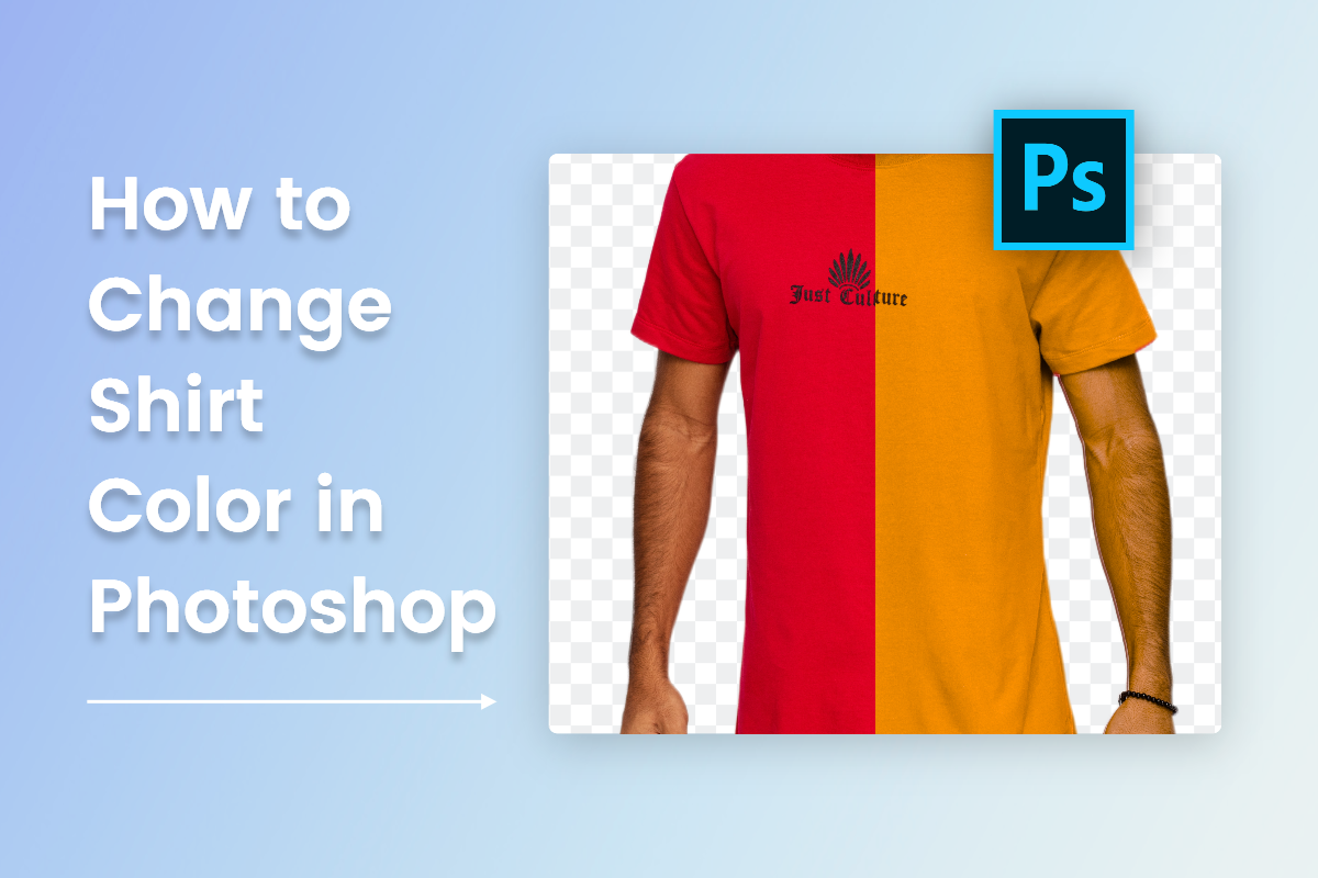 change shirt color from red to yellow in photoshop cover