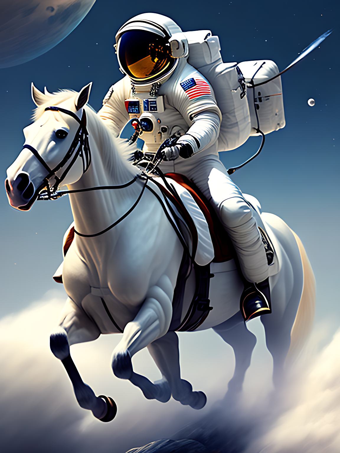character concept art of astronaut riding a horse made in fotor ai concept art generator