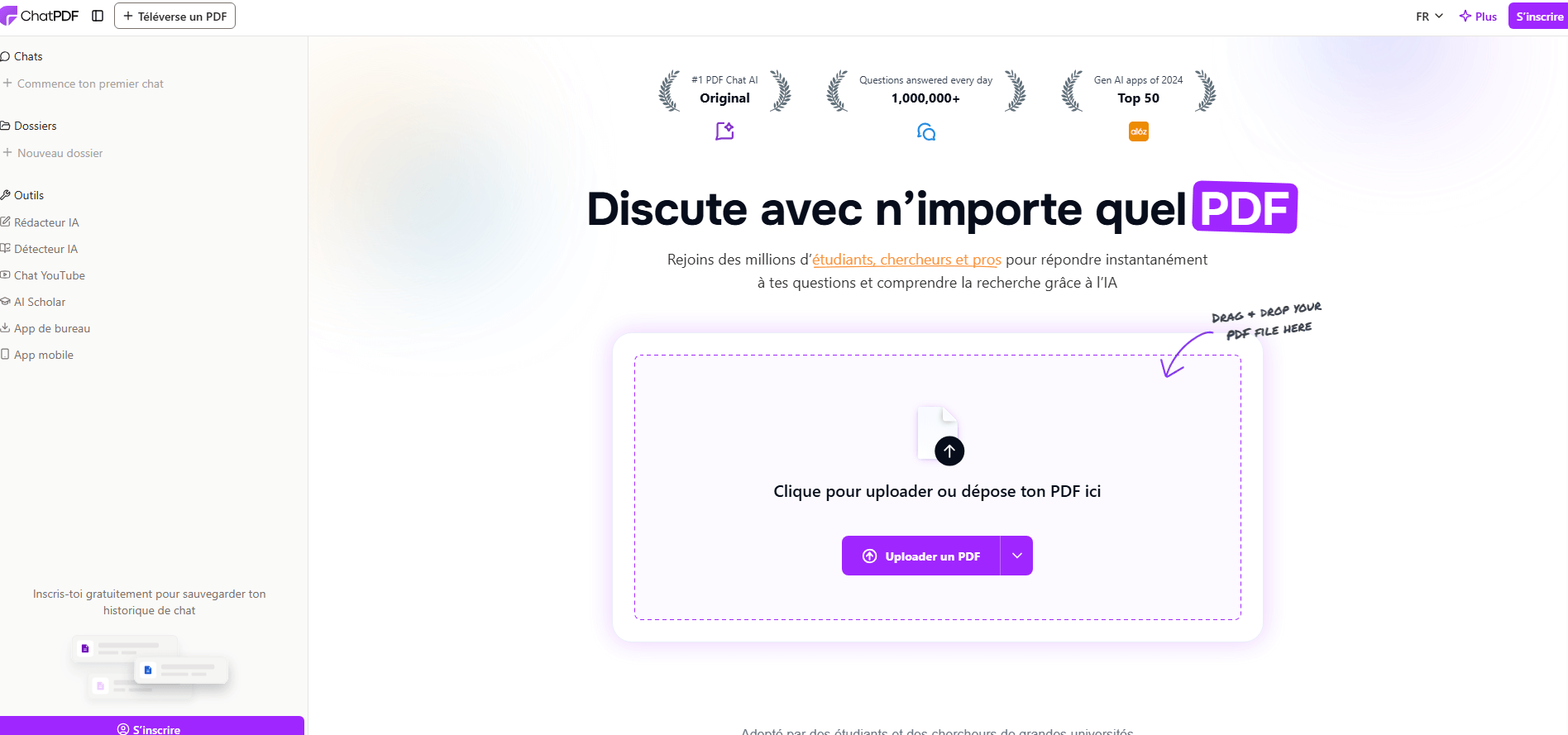 chatpdf pour resumer un pdf