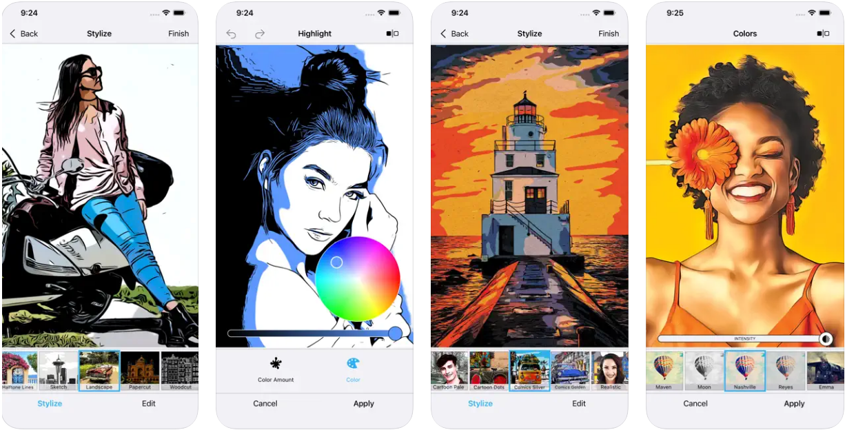use clip2comic app to create cartoon and sketch paintings