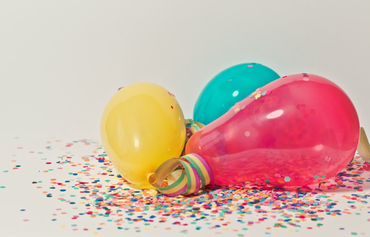 colorful birthday balloons